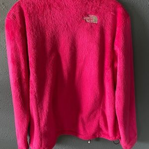 Hot pink fuzzy north face